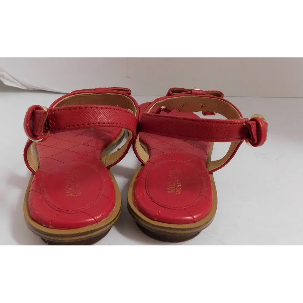 Michael Kors Alice Sandal Red Leather Thong Buckle Locket Size 6 36